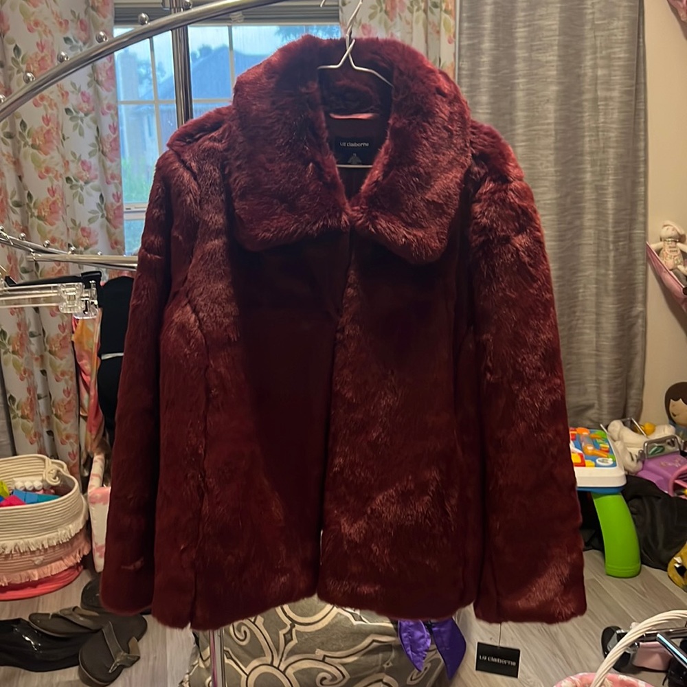 Liz Claiborne faux fur coat